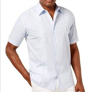 NWT CUBAVERA Classic fit linen shirt w/ panels